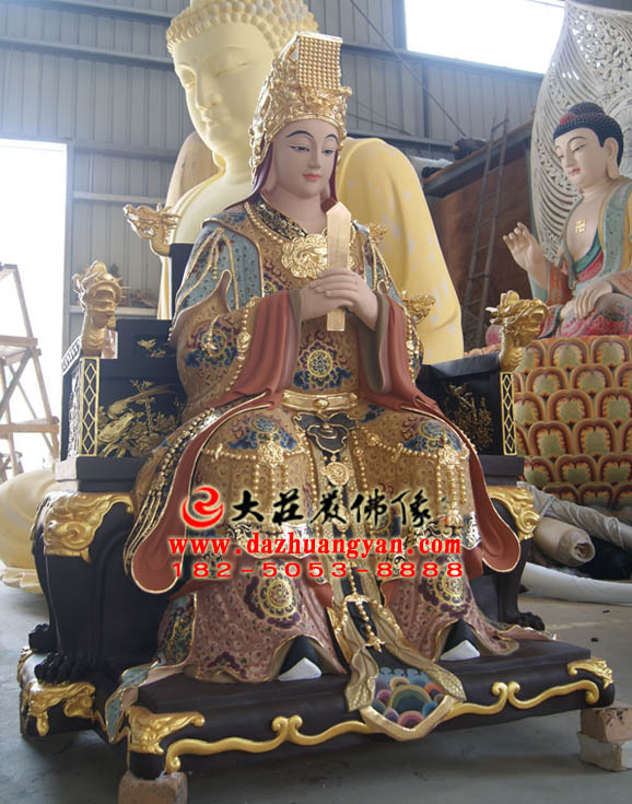 銅雕李三娘彩繪神像 銅雕李三娘彩繪神像