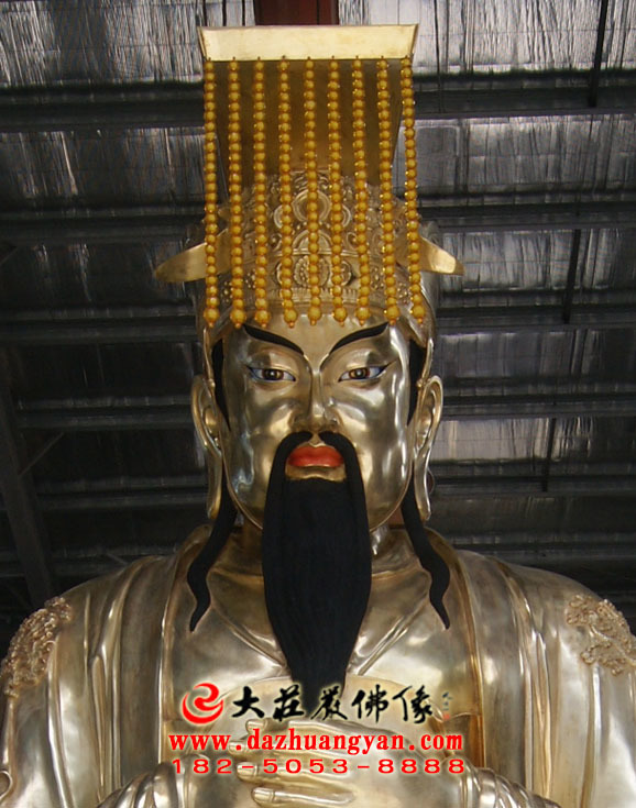 玉皇大帝貼金神像正面近照 玉皇大帝貼金神像正面近照